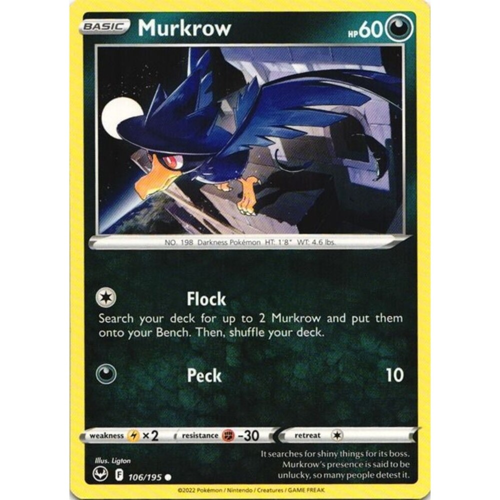 Murkrow #106 Pokemon Silver Tempest
